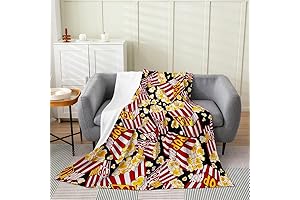 Popcorn Fleece Throw Blanket for Movie Night
