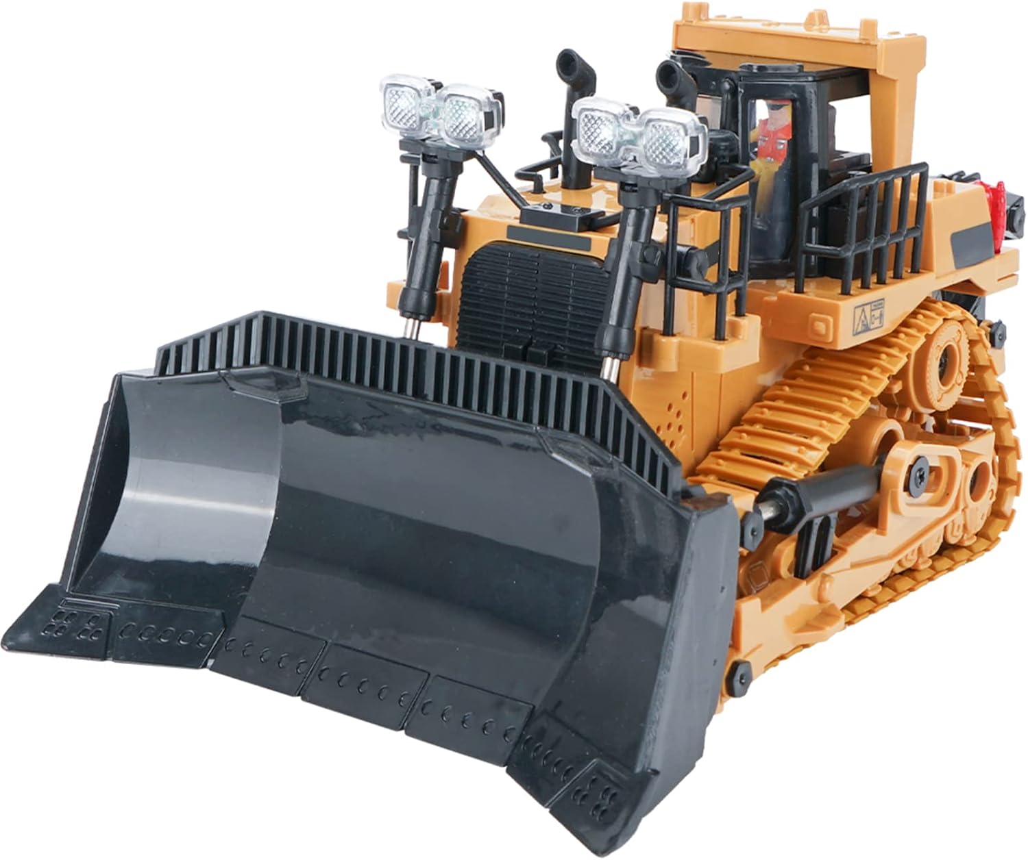 Goolsky Remote Control Bulldozer, 11 Channel Metal RC Bulldozer with Lights and Sound 1/20 2.4GHz bulldozers Construction Vehicles with 2 Battery for Teens