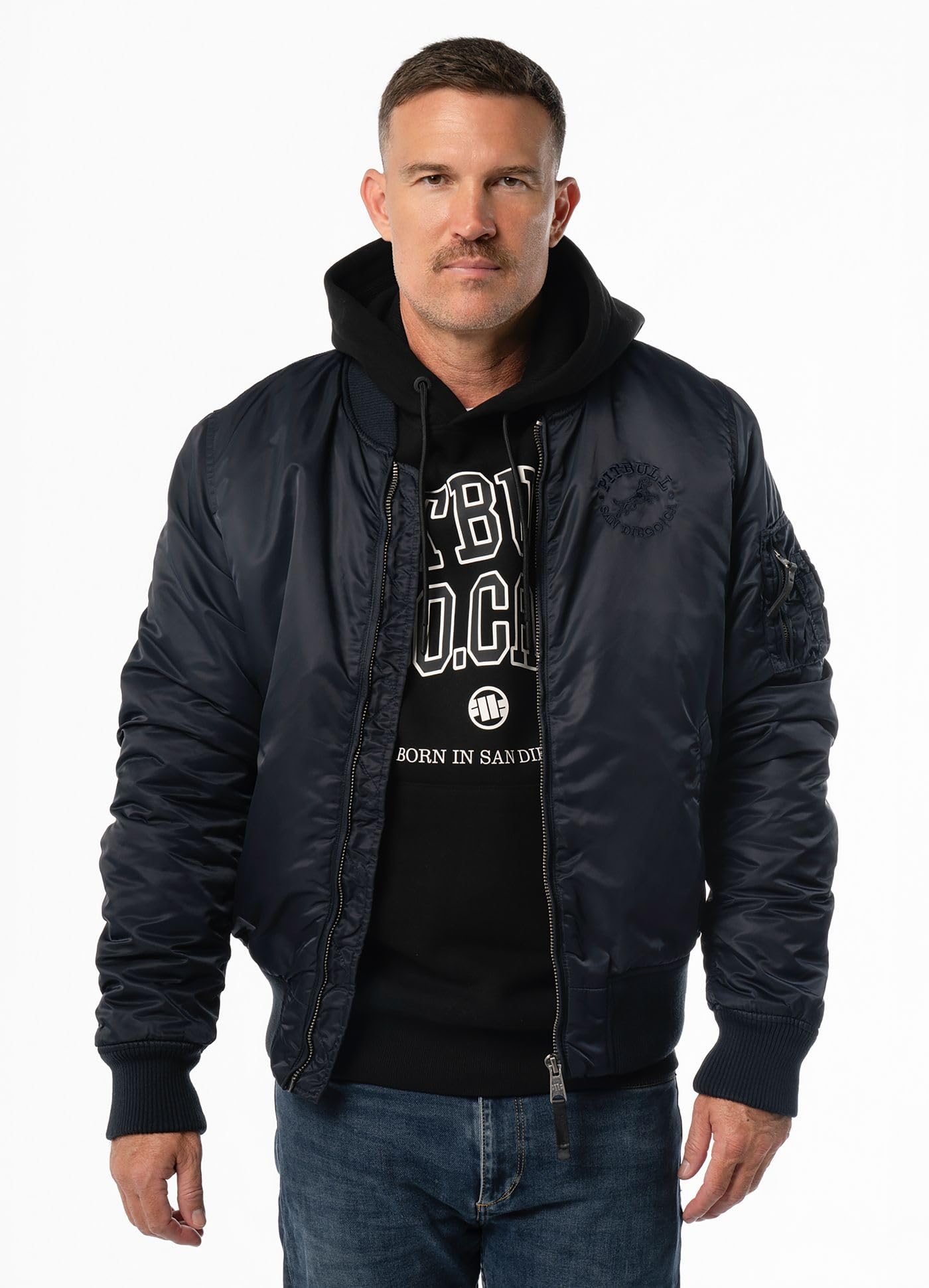 PITBULL - Bomberjacke Herren HACKET, Übergangsjacke College, Jacke Herren Retro Style, Jacken mit Seitentaschen, Sportliche Jacket, Leicht Pilotenjacke