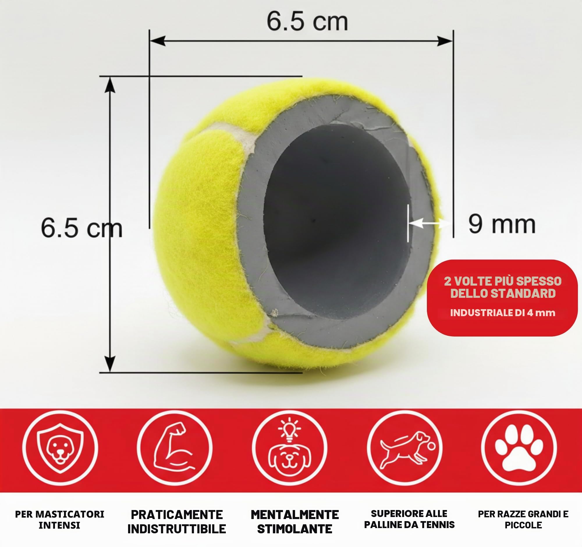 Big Game Hunters Palla da tennis a doppia resistenza per cani indistruttibile