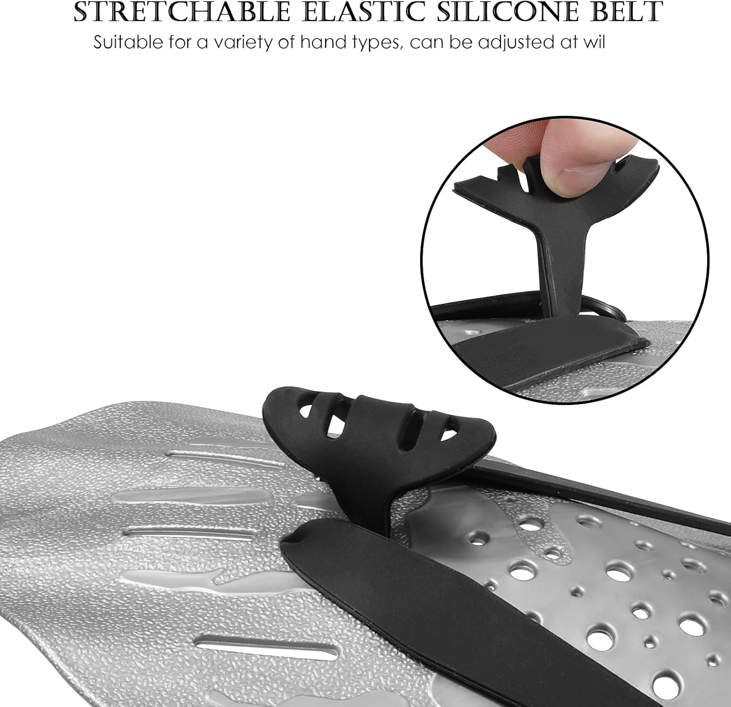 TAGVO Swimming Training Hand Paddles, Power Plus Paddles for Training, Stretchable Elastic Sizes for Adult Children Unisex, Silver : Sports & Outdoors