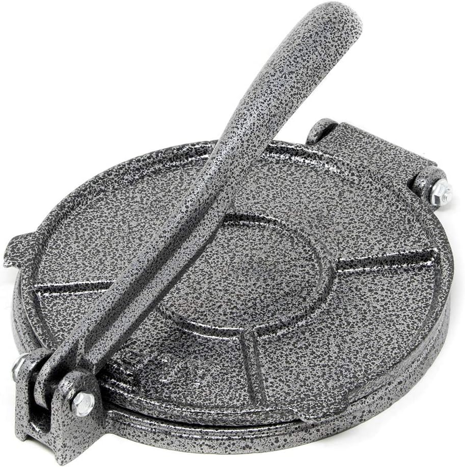 ALPHA LIVING Tortilla Press and Pataconera 7.5 Inch Cast Iron Heavy Gauge Flour Corn Press 50421