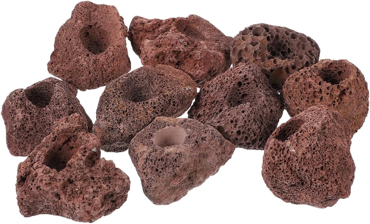 BESPORTBLE 10pcs Volcanic Rock Aquarium Ornament Fish Tank Stone Cave Shelter 5-6cm Natural Lava Rocks for Aquatic Habitat and Fish Landscape Decoration