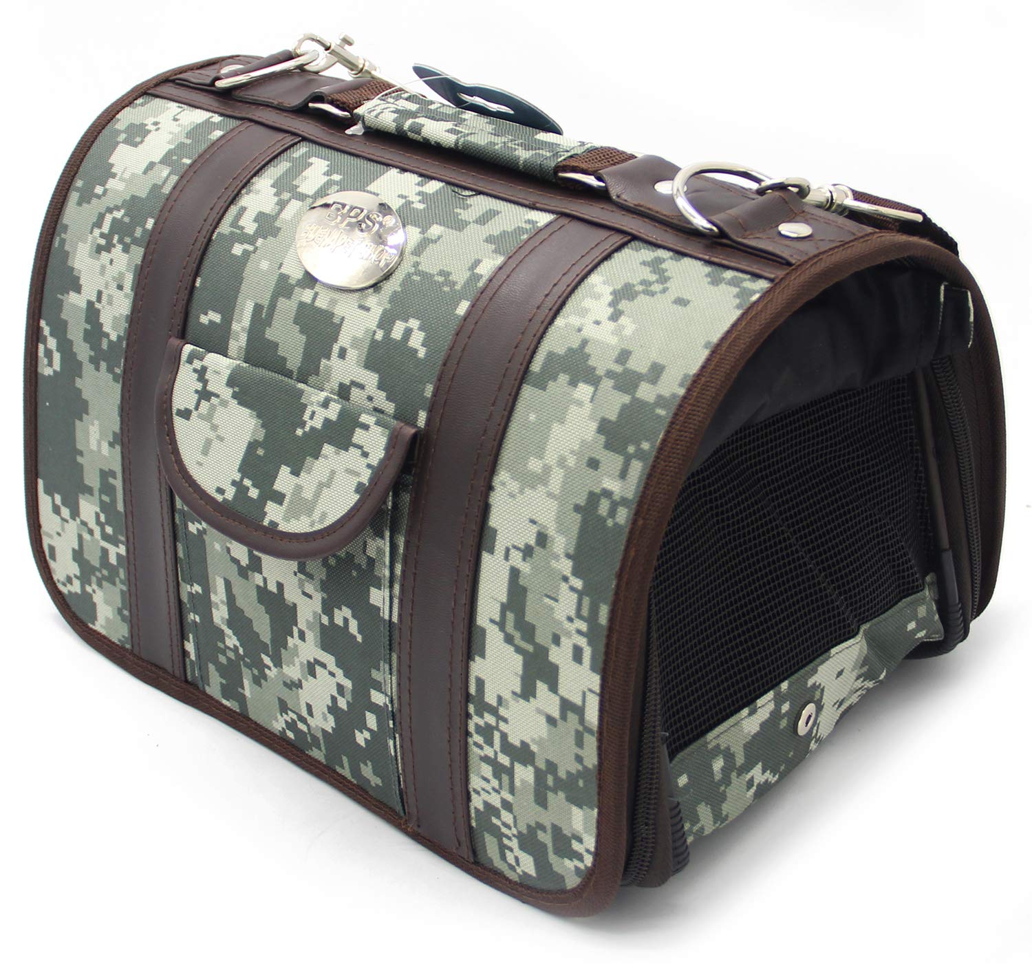 BPS Portador Transportín Bolsa Bolso de Tela para Perro Gato Mascotas Animales 2 Tamaños Elegir 42x32x28 cm (L, Camuflaje) BPS-5620