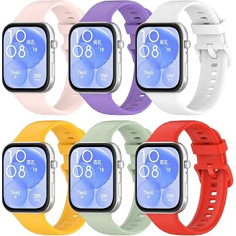 BDIG Pack of 6 Wristbands Compatible with Huawei Watch Fit 5/Fit 5 Pro/Fit 4/Fit 3 Women Men Silicone Sport Replacement Strap