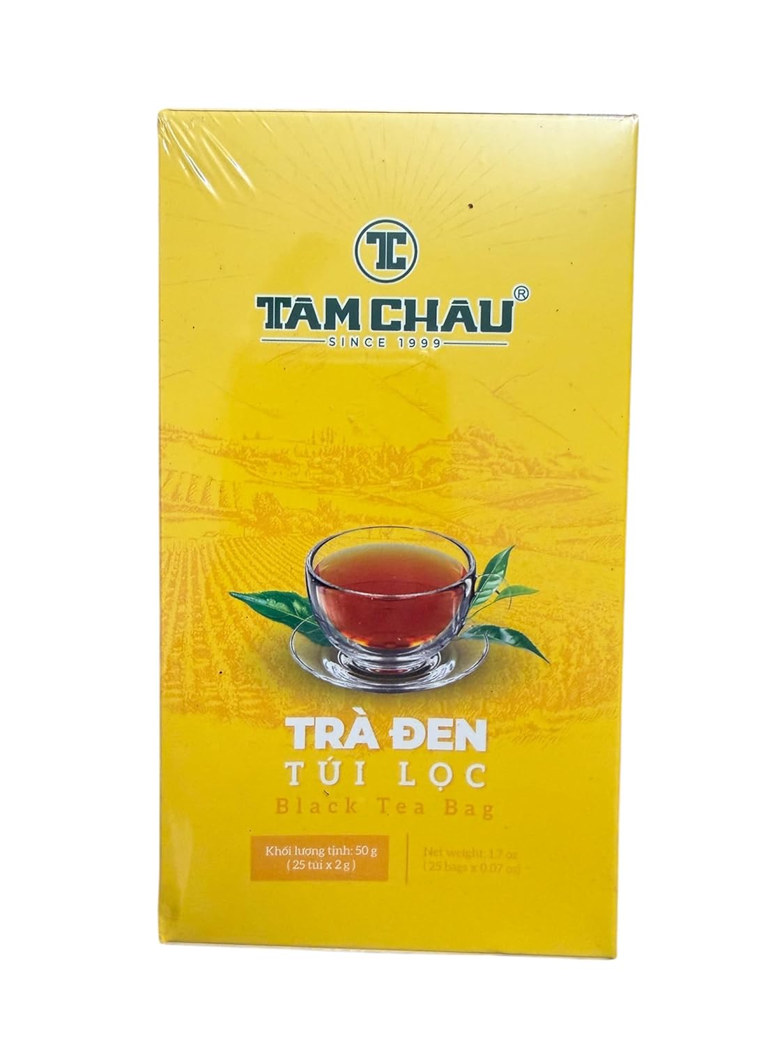 Tam Chau Vietnamese Black Tea 25 Bags x 0.07 oz (1.7 oz) - Tra Den Tui Loc 50g