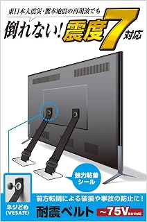 Elecom 宜丽客 抗震带 电视用 适用75英寸 螺丝固定型 TS-006N