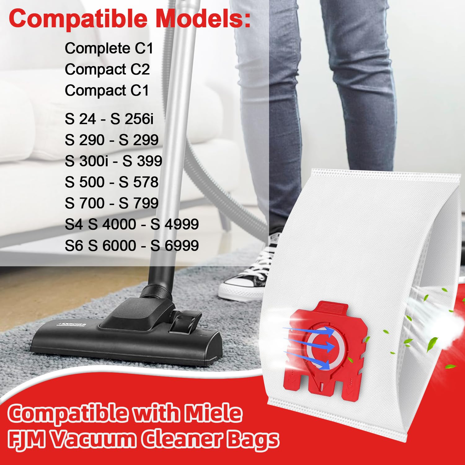 Koyieioo 10 Stuks stofzuigerzakken 3D Efficiency voor Miele Hyclean Pure FJM Stofzuiger Complete C1 Compact C1 Compact C2 S6 S4 met 3 Motorfilters 3 Afzuigfilters Vervangende Accessoires Rood 9917710 Koyieioo 10 Stuks stofzuigerzakken 3D Efficiency voor Miele Hyclean Pure FJM Stofzuiger Complete C1 Compact C1 Compact C2 S6 S4 met 3 Motorfilters 3 Afzuigfilters Vervangende Accessoires Rood 9917710