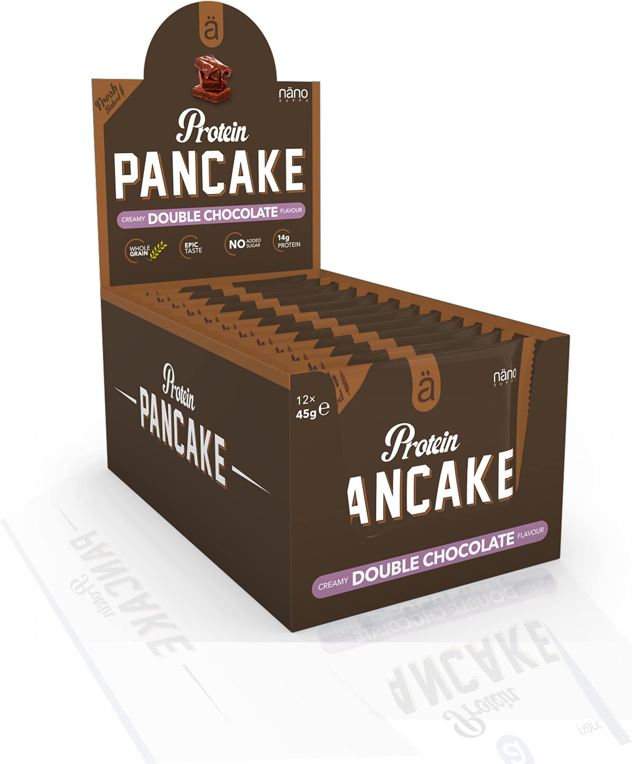 NANO Supps Double Chocolate Protein Pancake (Pack of 12 x 45g)