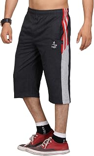 VEGO Mens Cotton Three by Fourth, 3/4, Capri, Three Quarter Grey Plus Size Price In India