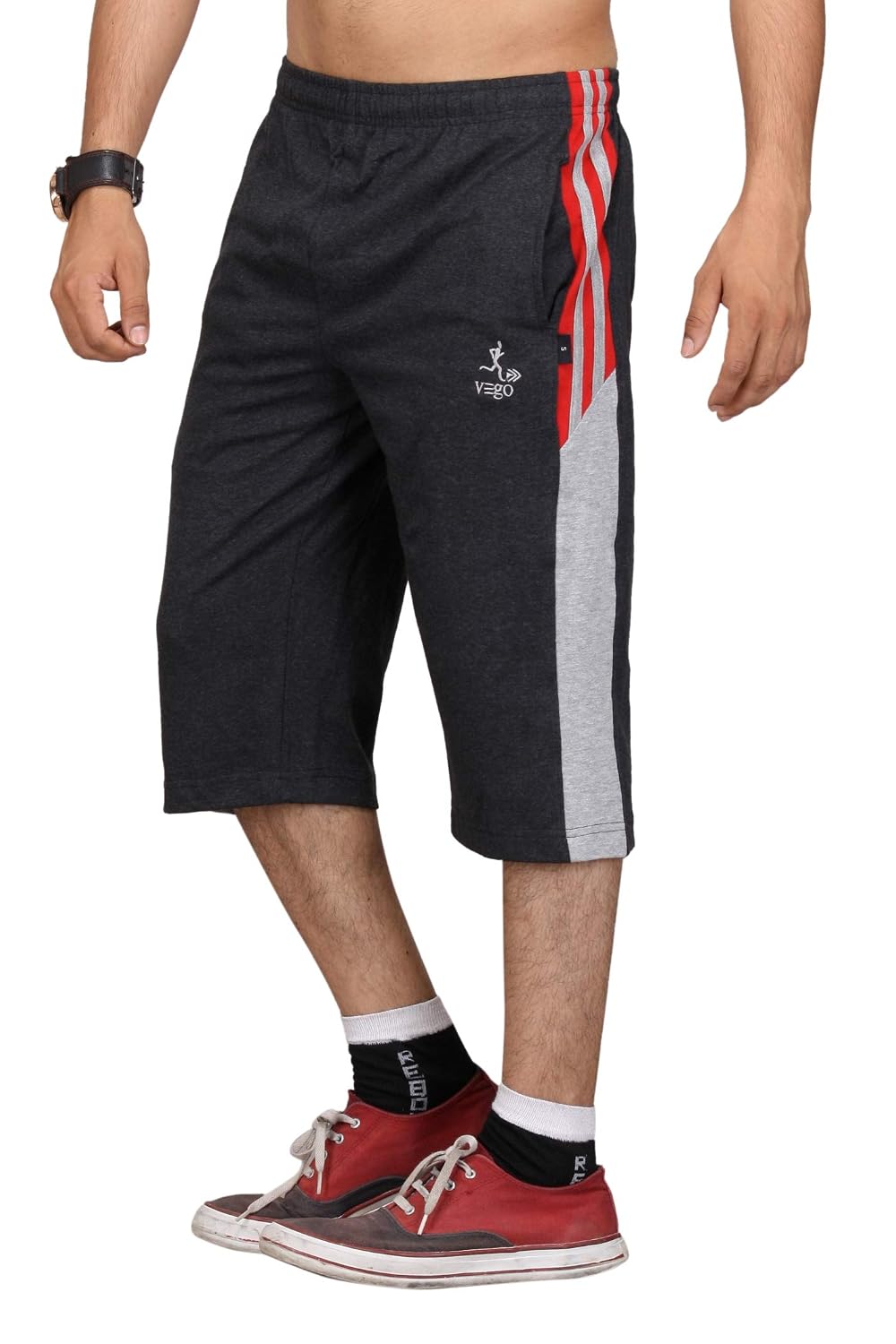 VEGO Mens Cotton Three by Fourth, 3/4, Capri, Three Quarter Grey Plus Size - Review, Price and Buying Guide