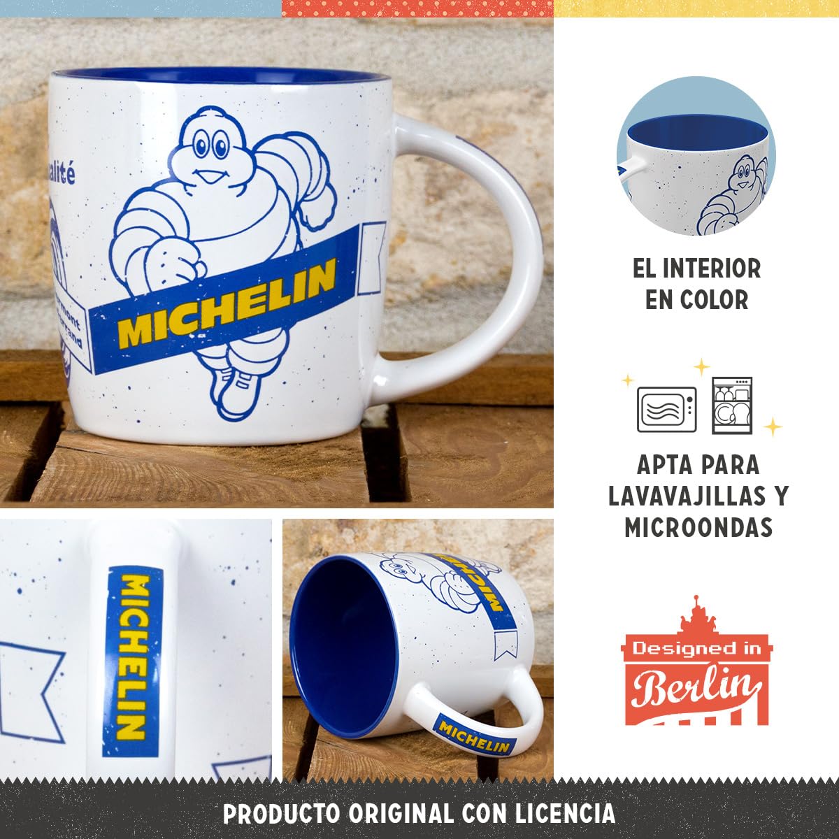 Nostalgic-Art Taza de café retro (Set de 3), 330 ml, Michelin Set 3