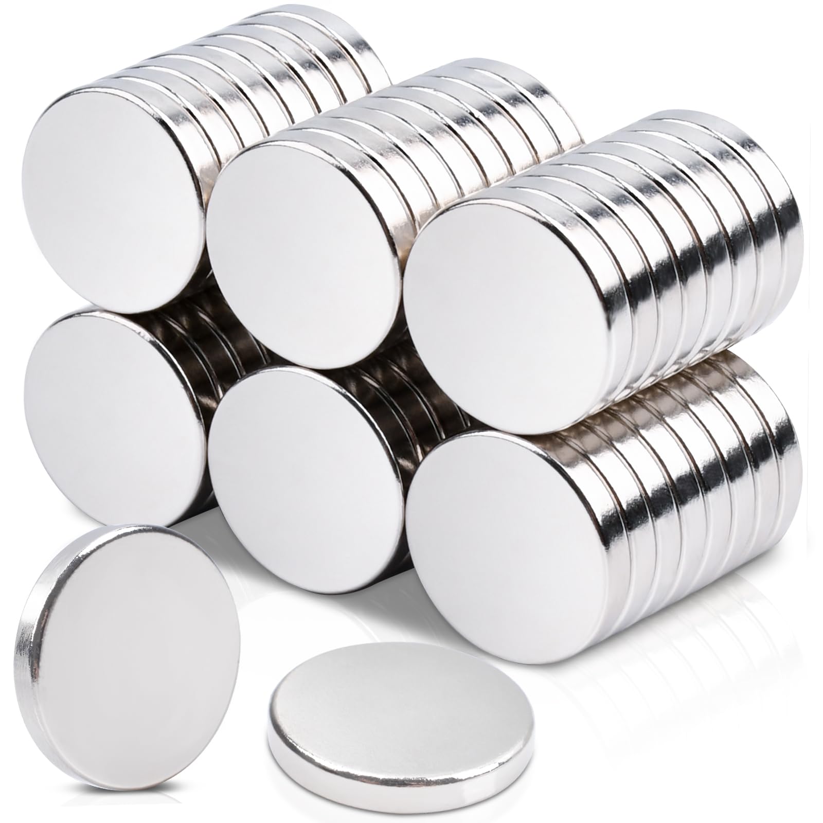 MAGXCENE 50 Pack Rare Earth Magnets, 0.7x0.11 inch Round Neodymium Small Magnets Strong Heavy Duty