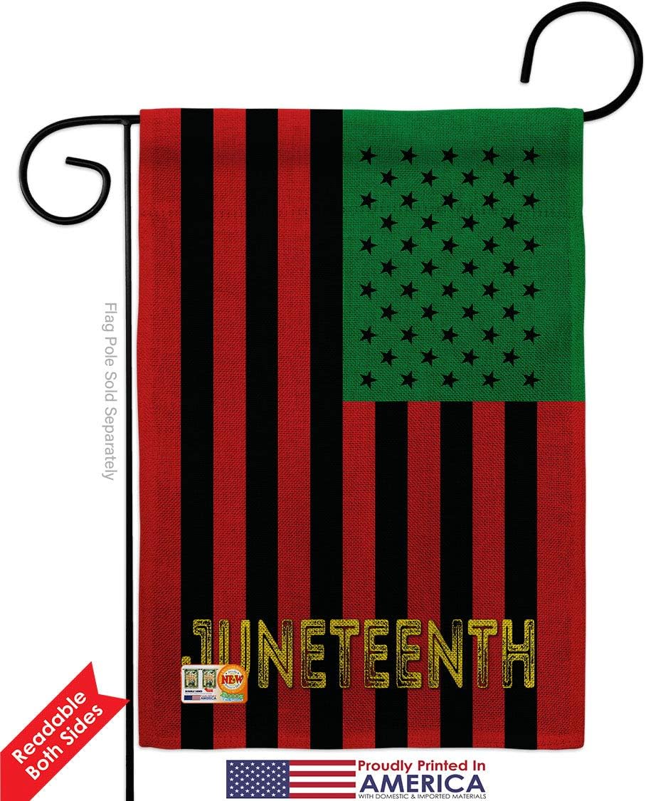 Historic Juneteenth American Burlap Garden Flag Set Mailbox Hanger Patriotic July Memorial Veteran Independence United State Small Decorative Gift Yard House Banner Double-Sided Made In USA 13 X 18.5