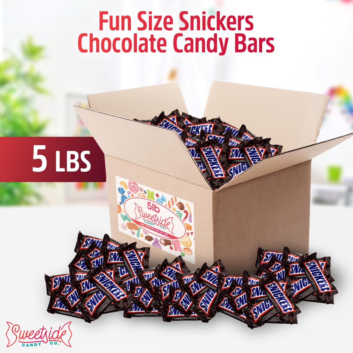 Candy Bars - Bag of Fun Size Individually Wrapped Bars - Bulk Candy, Valentine's Day, Birthday Party Favors (5 LBS)
