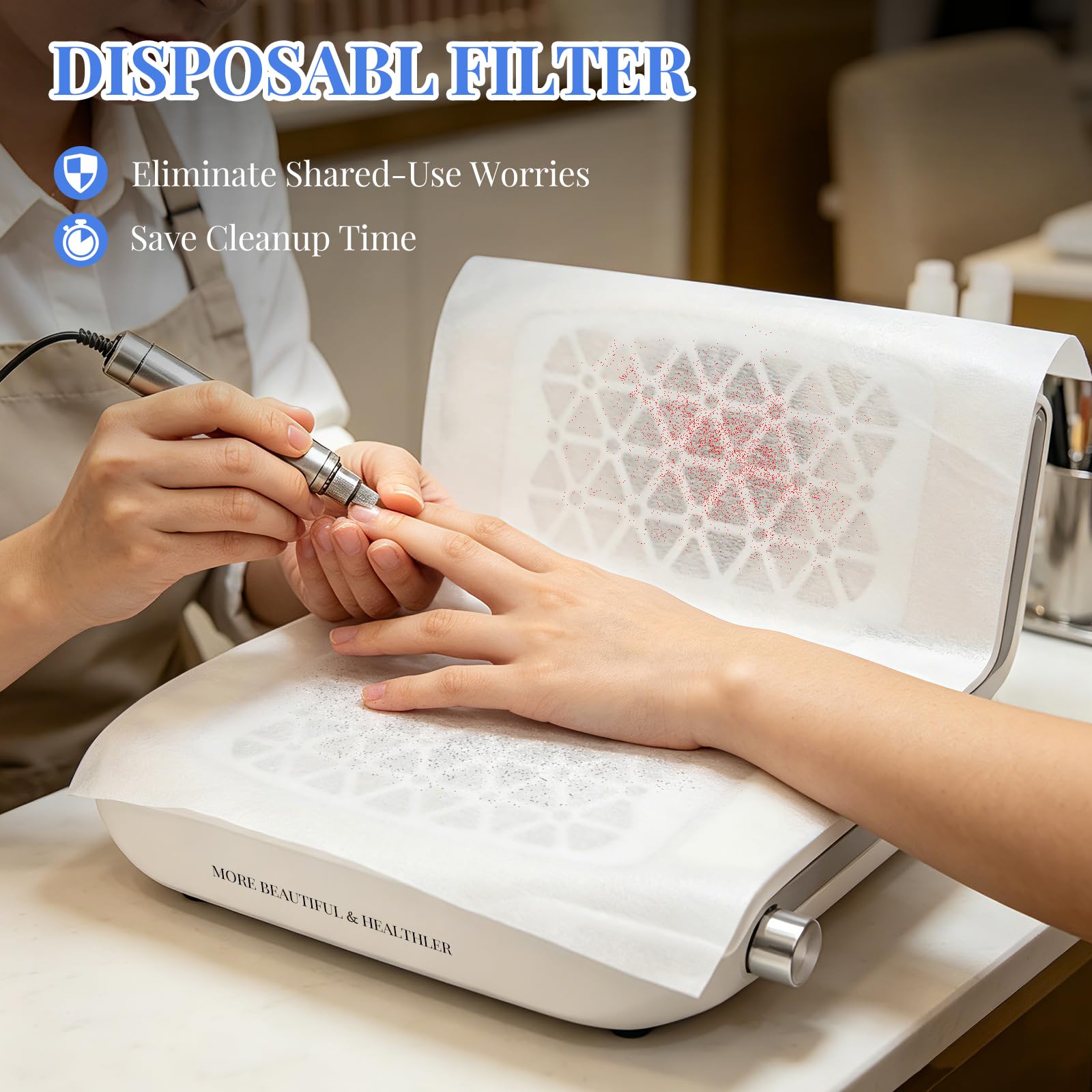 EBANKU Aspirador uñas Profesional, 8200PA Aspiradora para Uñas