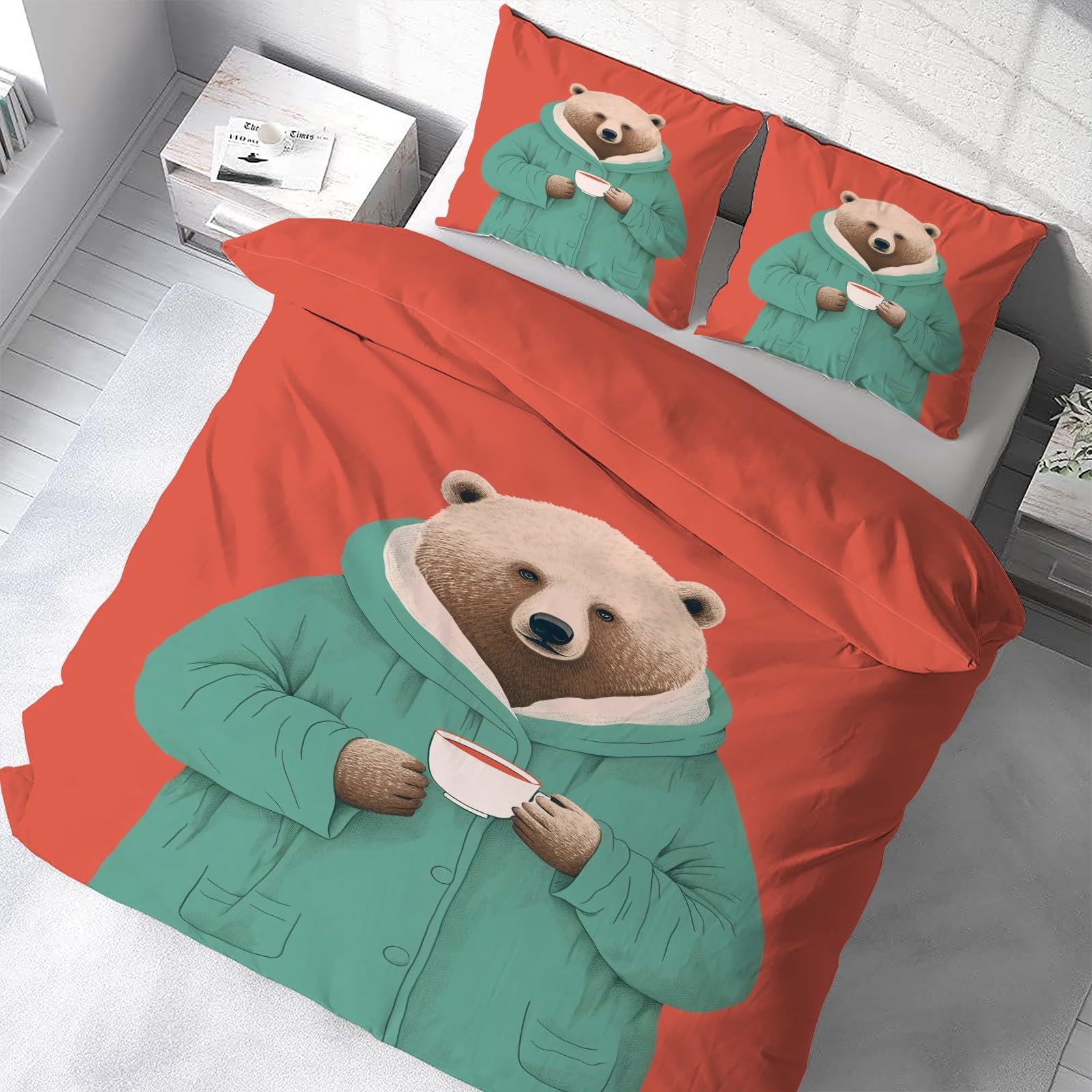 Housse de couette 220x240 cm avec zip pour changer de draps rapidement sans effort