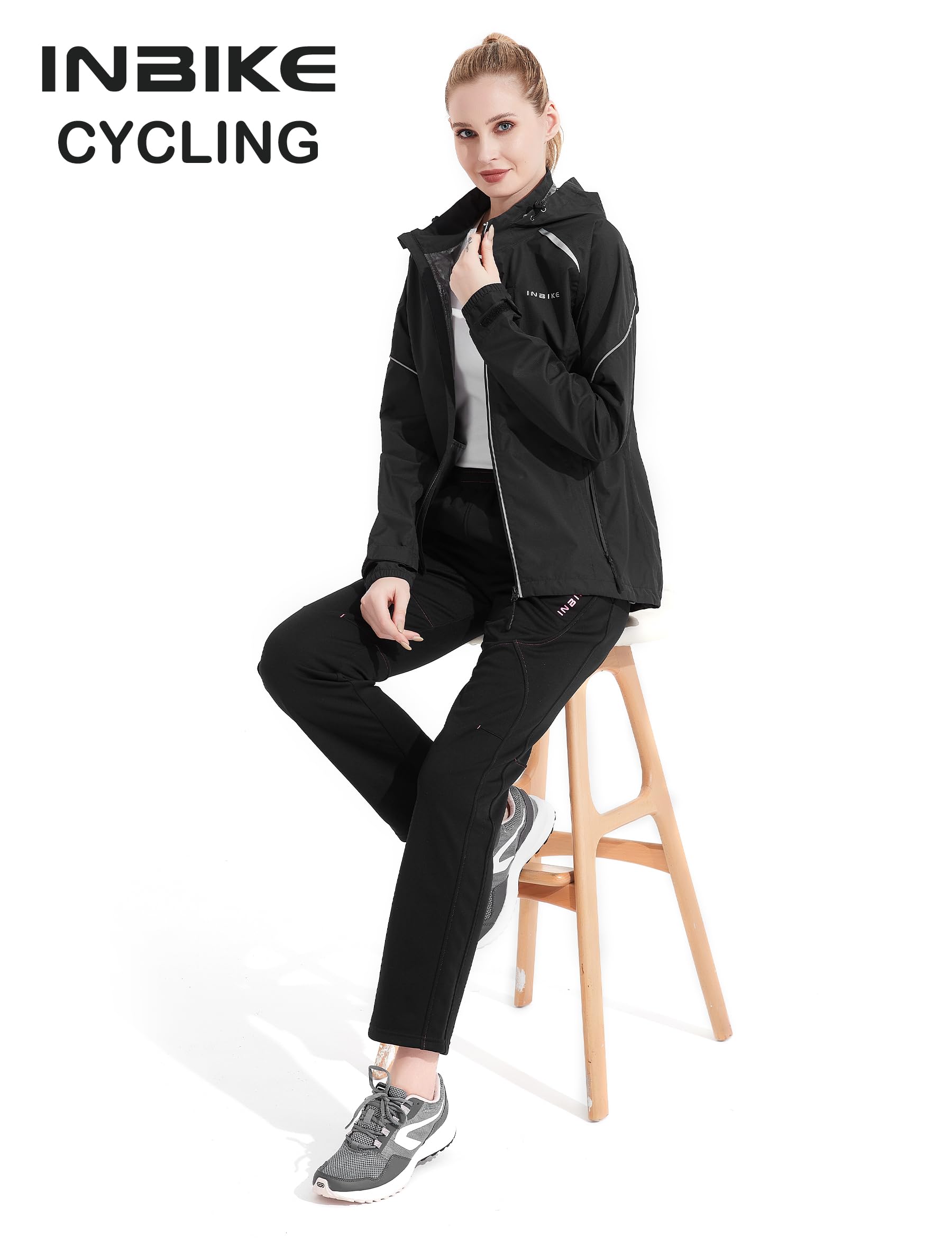 INBIKE Veste de Pluie Cyclisme pour Femme Imperméable Tenue Intersaison Respirant Légère Coupe-Vent Femme Imperméable Sport de Plein Air WB810