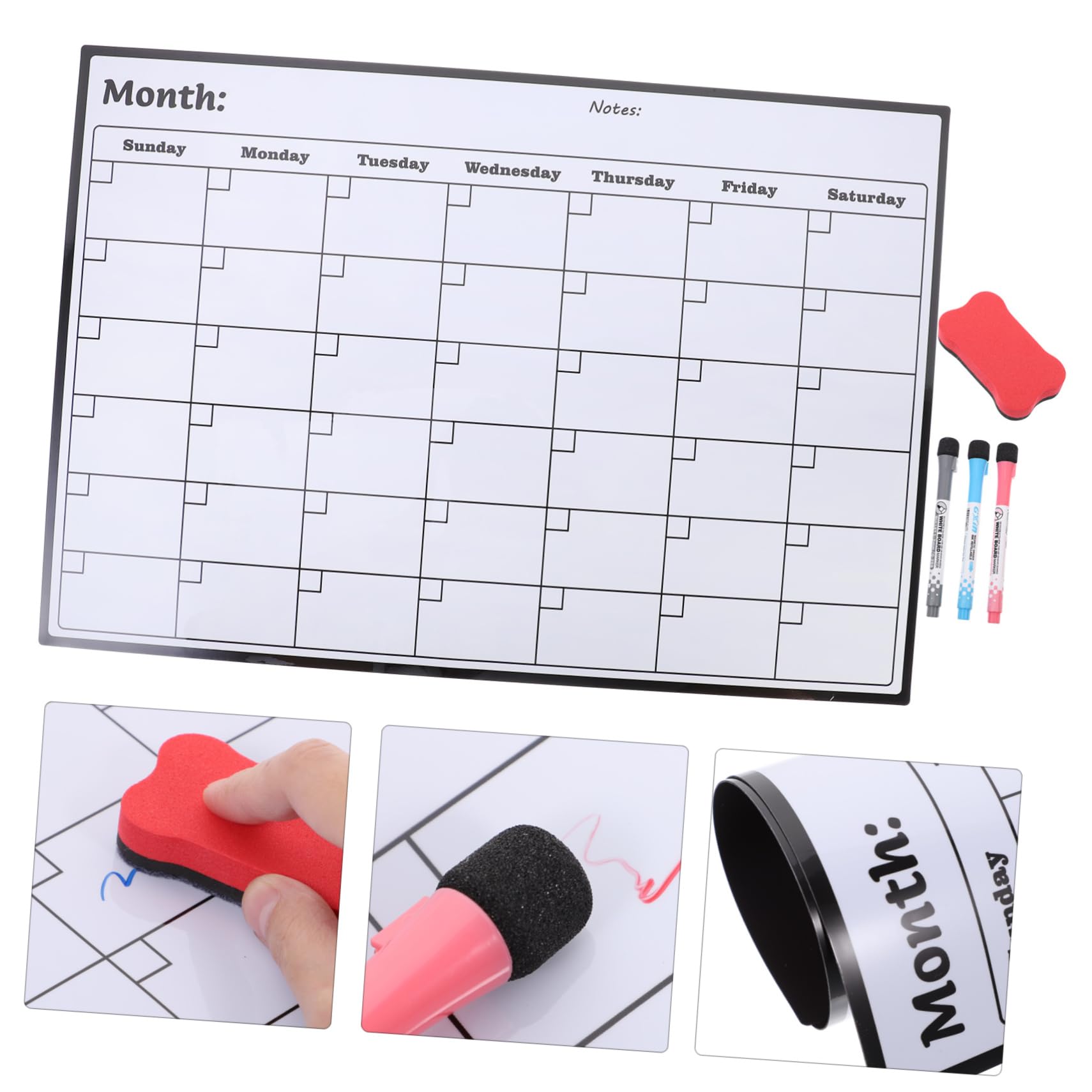 Calendario Planificador Mensual Magnético A3 Blanco, 5 Piezas