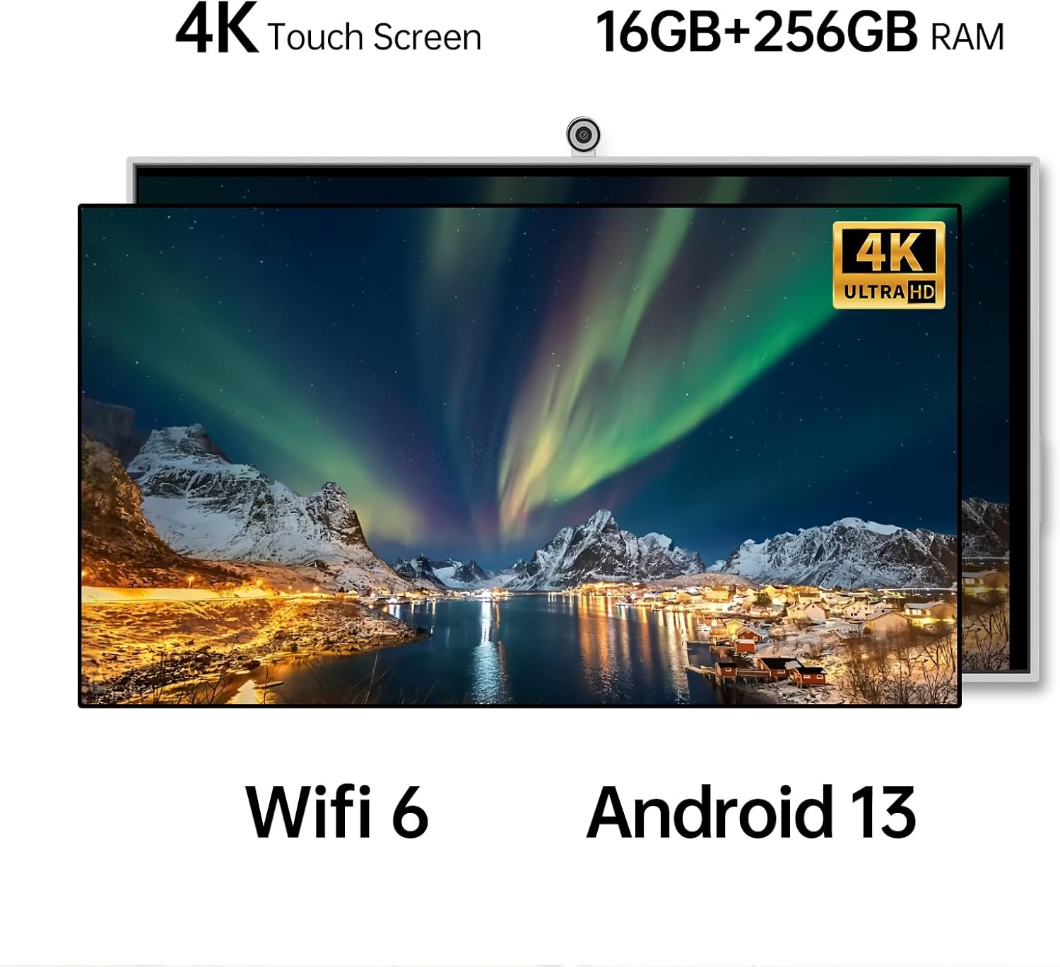 JAV 65" Smart Board with Mobile Stand, Google EDLA Certified, 4K UHD 16+256GB Interactive Whiteboard Touch Screen