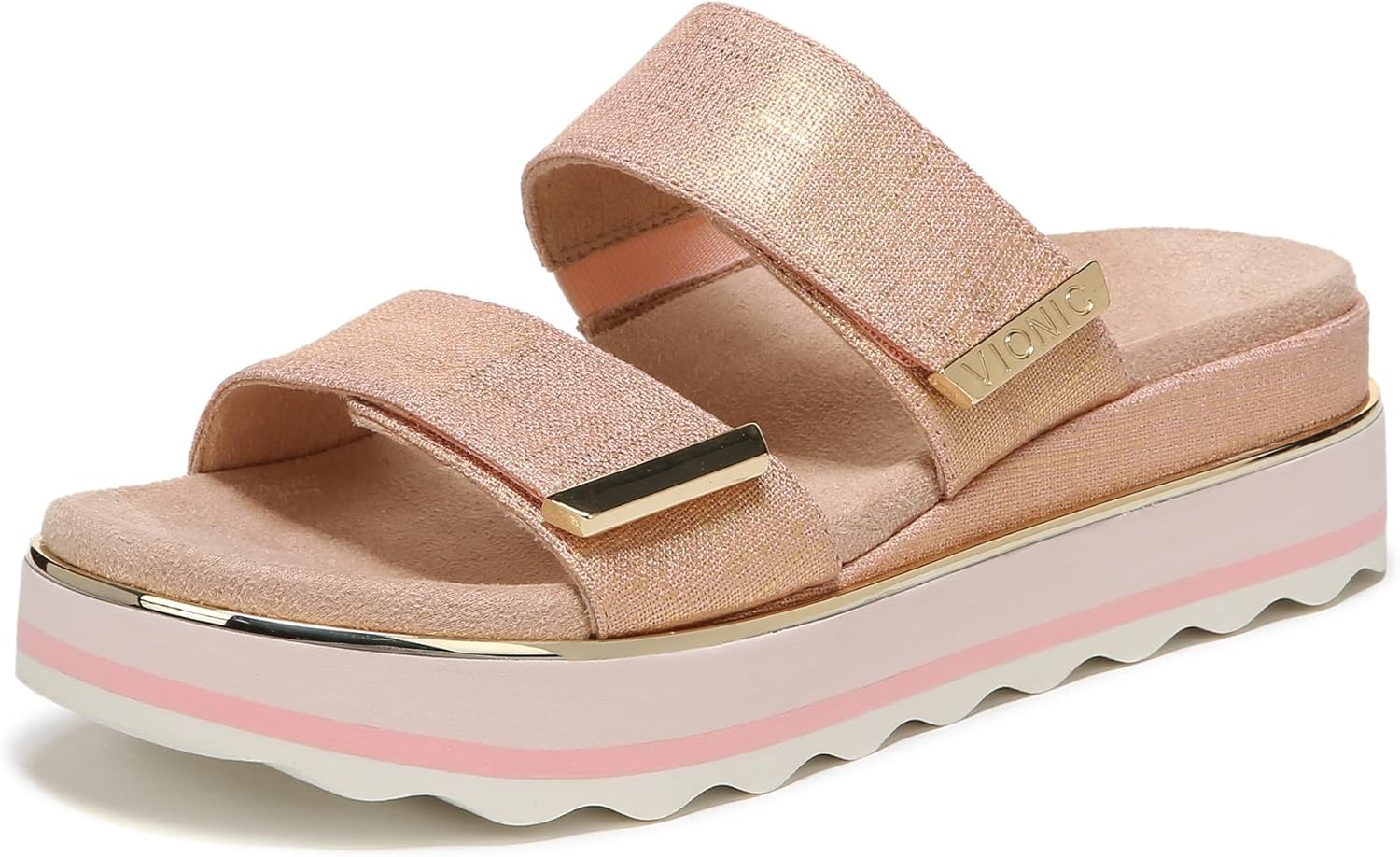 Vionic Women's Phoenix Brandie Slide Platform Sandal Supportive Slip on Flatform Sandals That