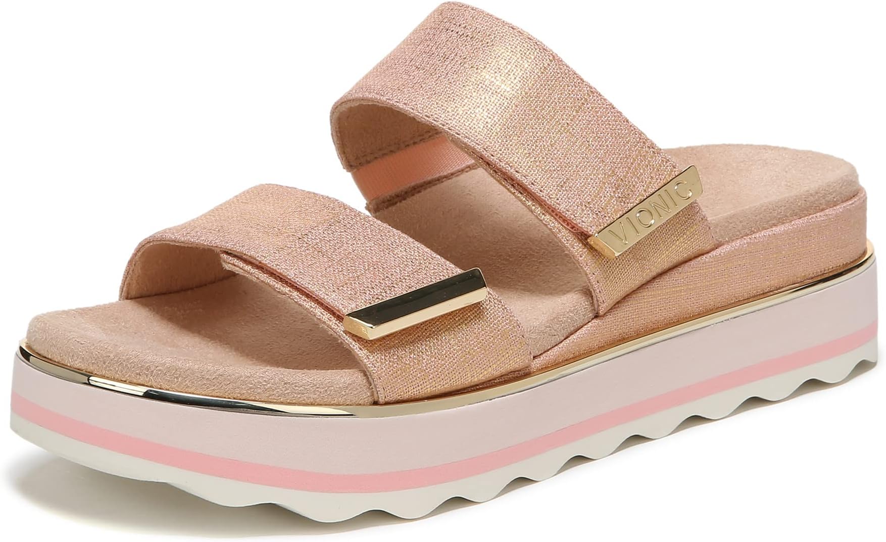 Vionic Women's Phoenix Brandie Slide Platform Sandal- Supportive Slip on Flatform Sandals That Includes an Orthotic Insole and Cushioned Outsole for Arch Support, Medium Fit, Sizes 5-11