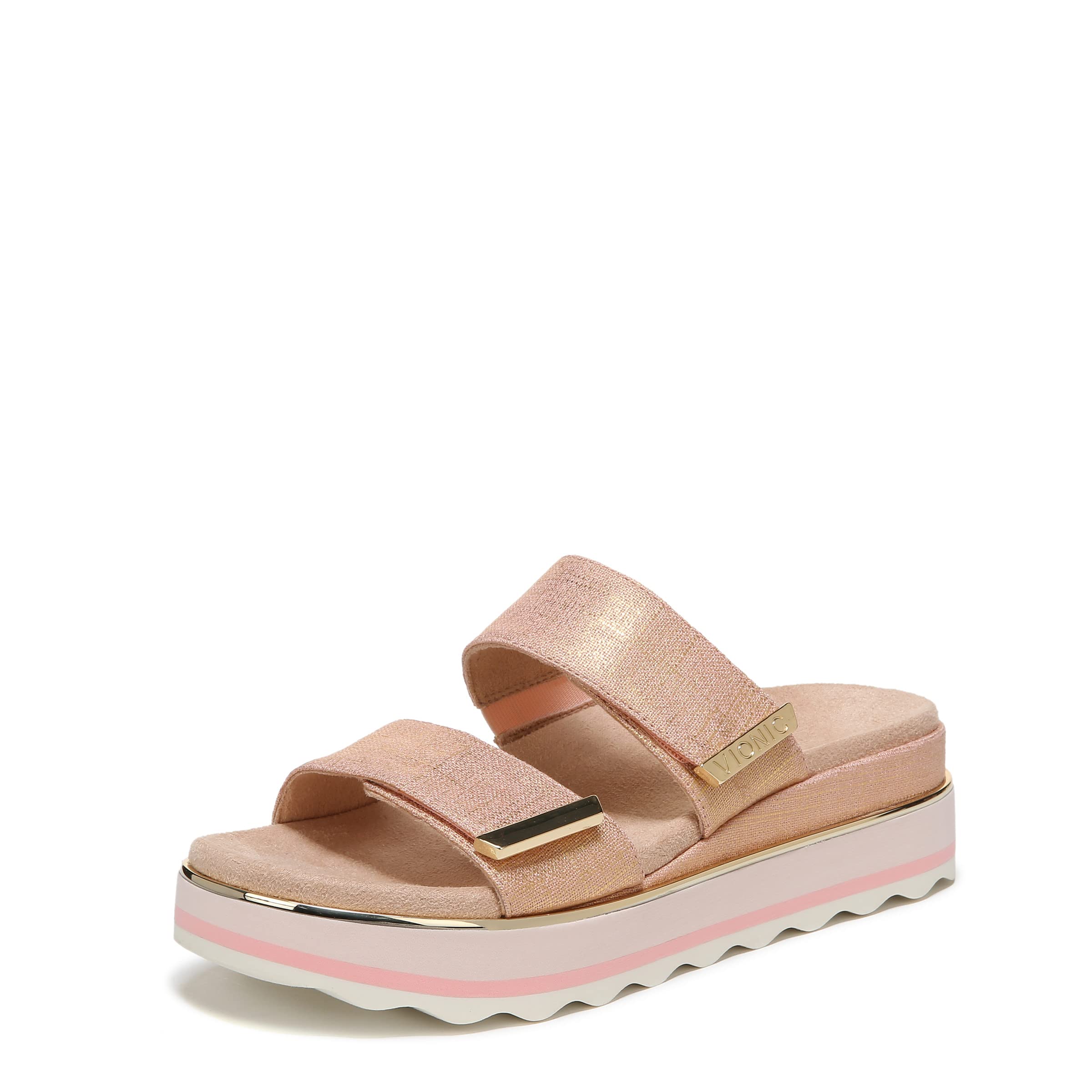 Vionic Women's Phoenix Brandie Slide Platform Sandal- Supportive Slip on Flatform Sandals That Includes an Orthotic Insole and Cushioned Outsole for Arch Support, Medium Fit, Sizes 5-11