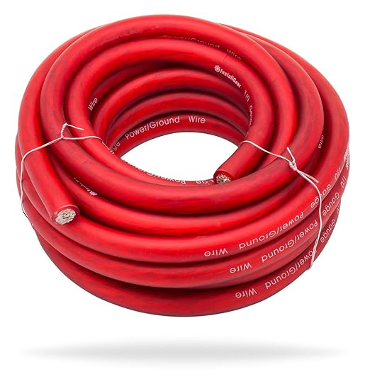 InstallGear 1/0 Gauge Wire (25ft) Copper Clad Aluminum CAA