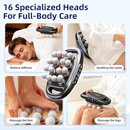 Miniatura 7 de 2026Veloreva Massager, 4-in-1 16 Head Massage Gun Deep Tissue, Melt Deep Knots & Muscle Tension in 60 Seconds, 3 Modes & 30 Intensity Levels,