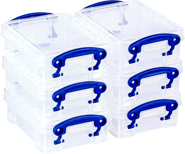 Really Useful Box 0.2 Litre Plastic Storage Box Clear (Pack of 6)