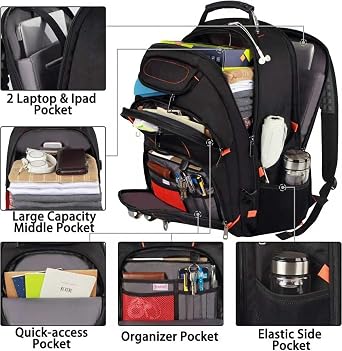 JCDOBEST Travel Laptop Backpack,Extra Large 18.4 Inch Laptop RFID TSA Friendly Backpack