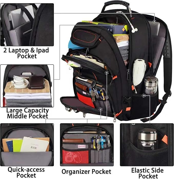 Mochila de viaje para laptop, extra grande, 18.4 pulgadas miniatura 4