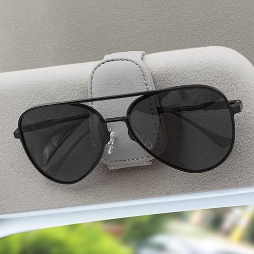 EYANBIS Soporte magnético para lentes de sol para automóvil, gancho magnético de cuero para lentes de sol para visera de automóvil, organizador de