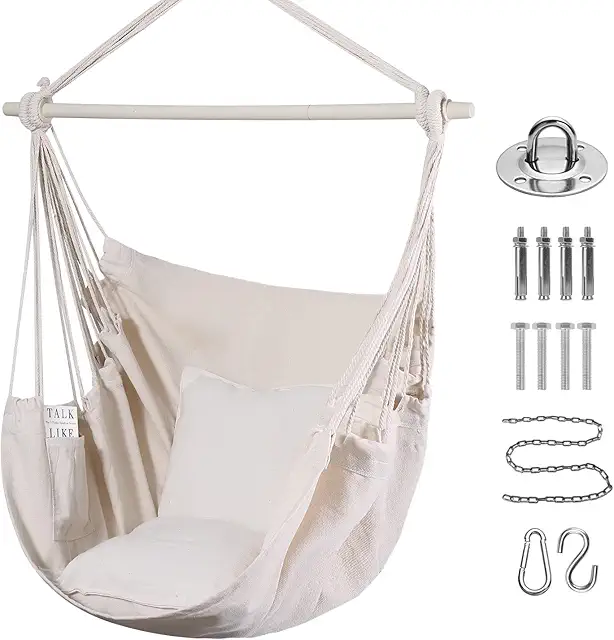 Goutime Baby Hammock Chair Swing with Cushions & Support Bar, 330 Lbs Capacity