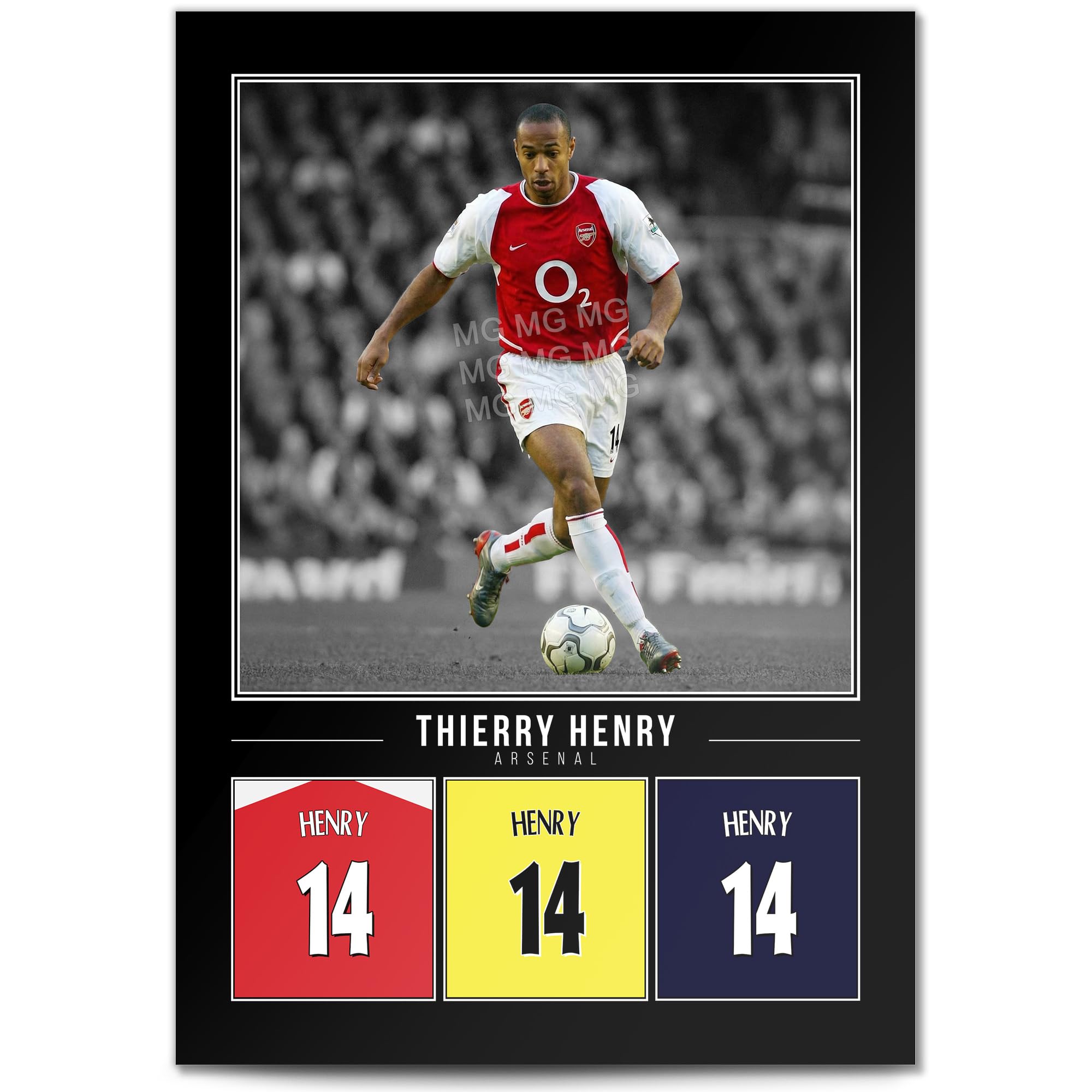 Thierry Henry Arsenal Legend Signed Photo Poster A4/A3 Print Picture Display Framed Autograph Memorabilia Gift Football Fans France (Black A4 print unframed)