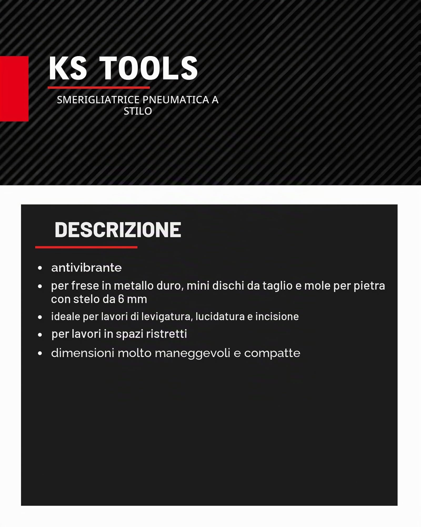 KS Tools Smerigliatrice ad aria compressa 23.000 giri/min