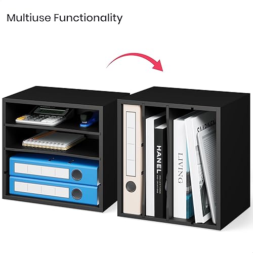 Miniatura 5 de Ballucci Organizador de papel de 4 niveles para escritorio, bandeja apilable, estantes organizadores de almacenamiento de escritorio, clasificador