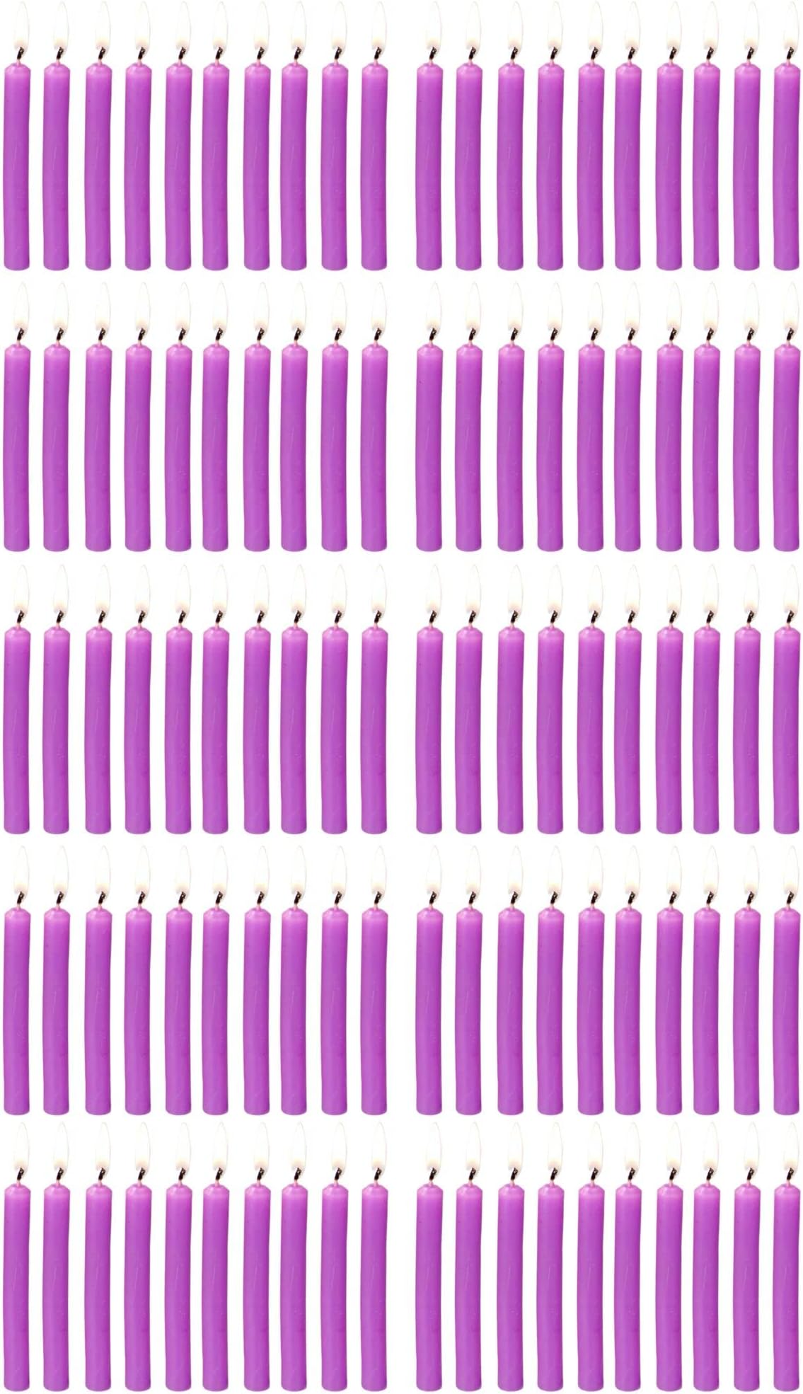 PROSPERRO LUMO Wax By Parkash Chime Candles Set of 100 | Ritual Spell Candle | Unscented (Purple)