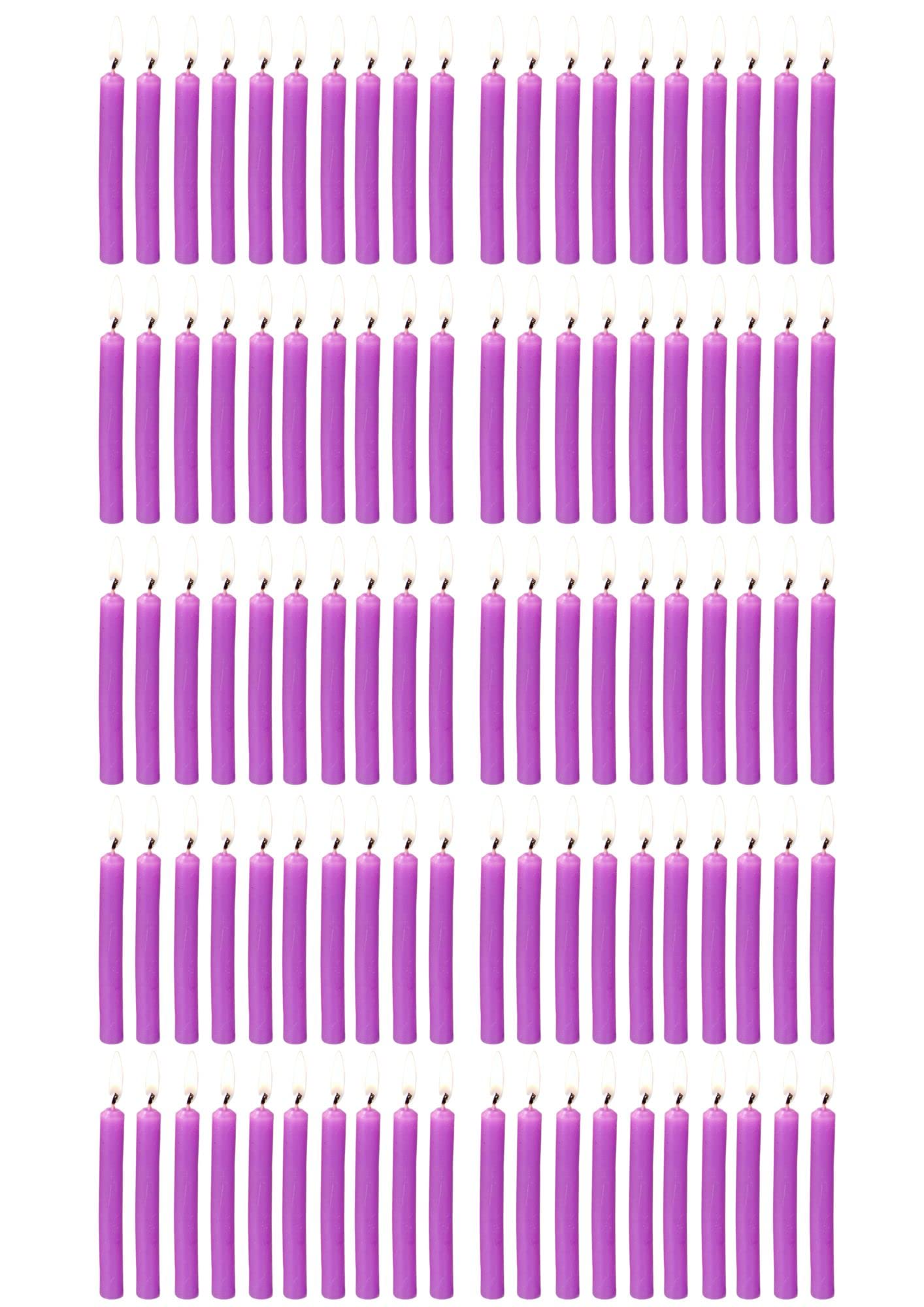 PROSPERRO LUMO Wax By Parkash Chime Candles Set of 100 | Ritual Spell Candle | Unscented (Purple)