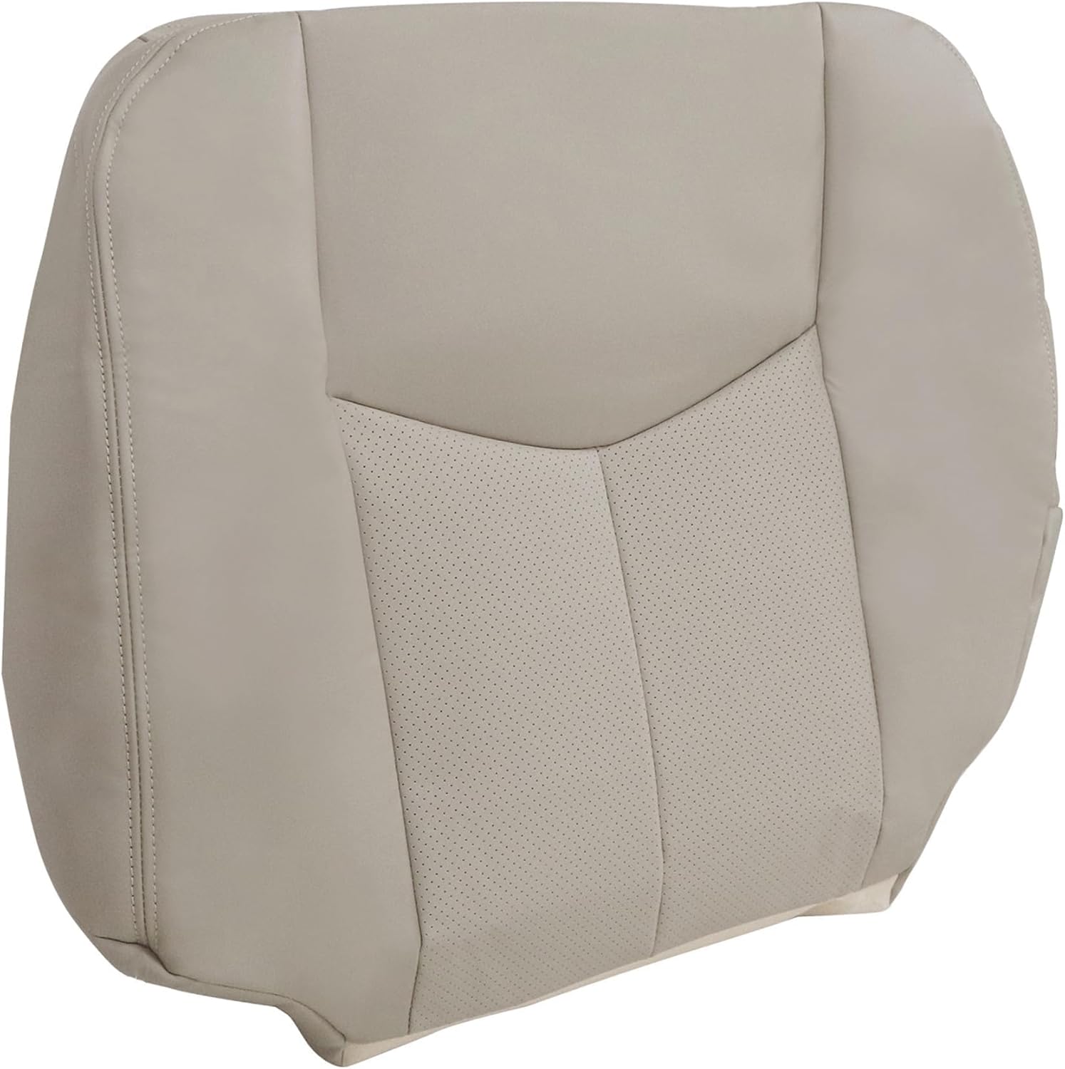 Driver Side Bottom Replacement Microfiber Leather Perforated Seat Cover Tan #152 Compatible with Cadillac Escalade 2003 2004 2005 2006