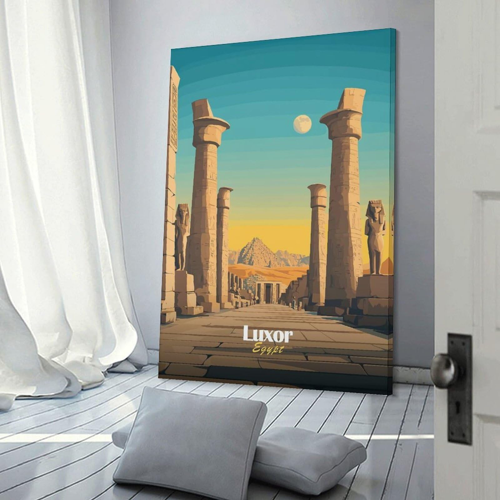 Junmoney Luxor Egypt Travel (2) Decorative Canvas Print, 20x30inch(50x75cm), for Hallway, Entryway Or Landing, Home Artwork for First Impressions