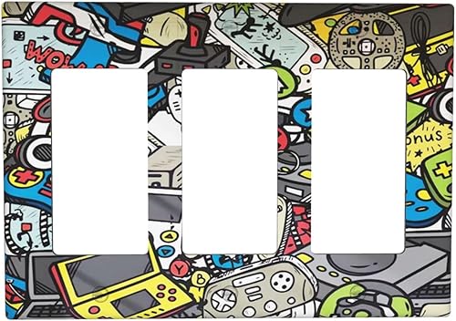 Miniatura 416 de Vista de ventana, isla tropical, playa, palmeras, cielo soleado, cubierta de interruptor de luz de palanca individual, placa decorativa de pared