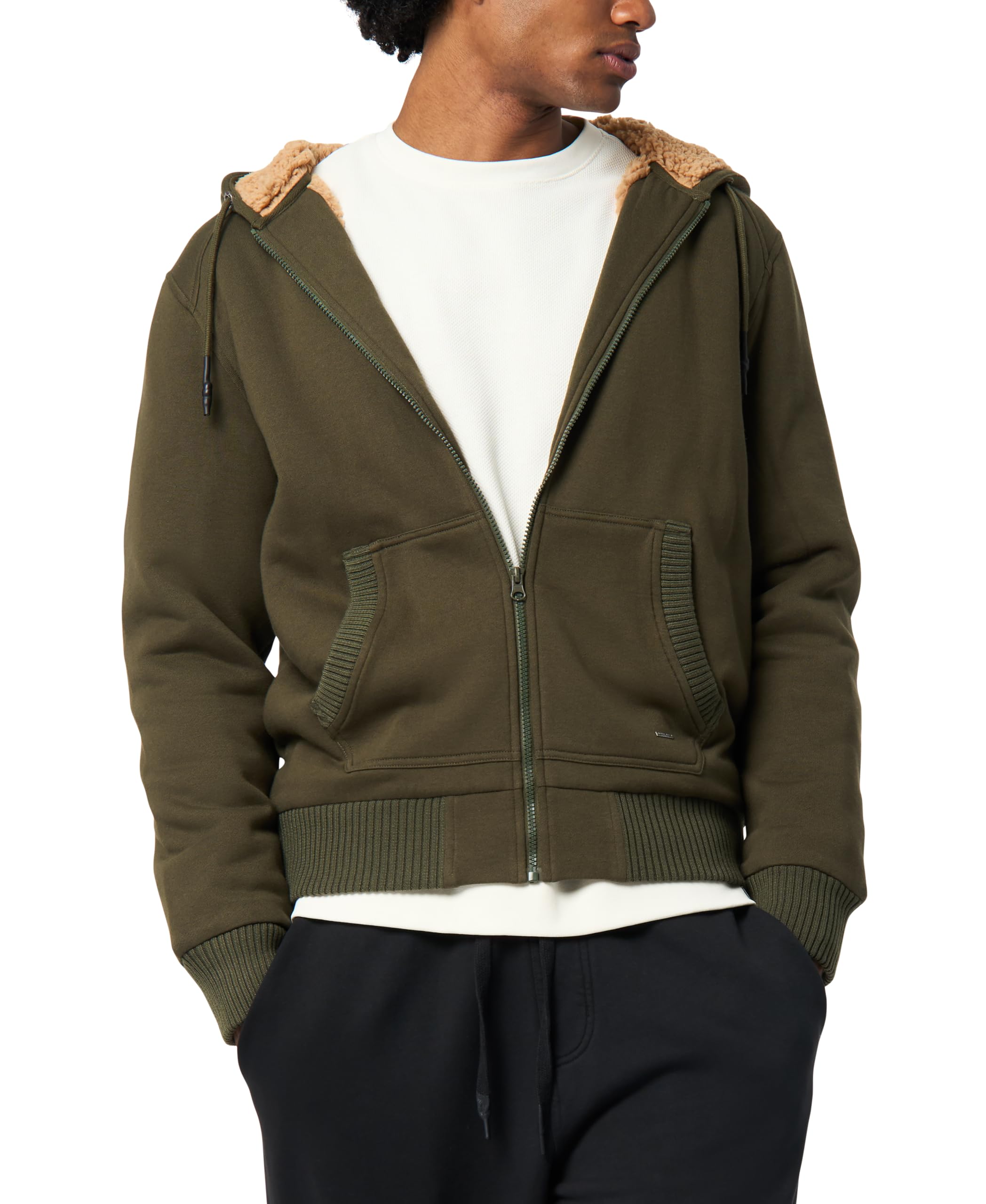 Buffalo David Bitton Men's Long Sleeve Sherpa Fleece Zip Up