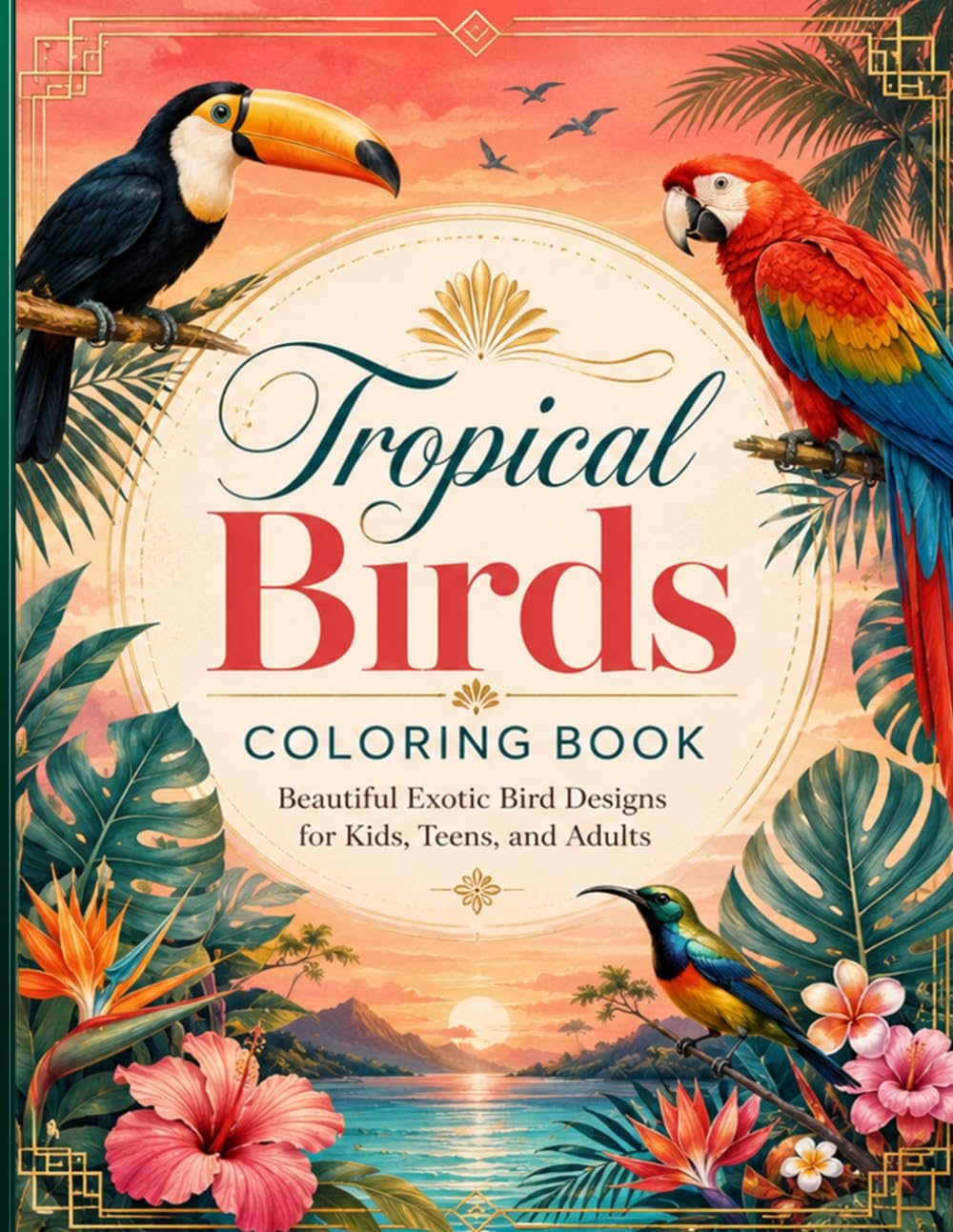 Tropical Birds Coloring Book: Detailed and Easy-to-Color Rainforest Bird Pages with Exotic Nature Scenes for Relaxation and Artistic Fun