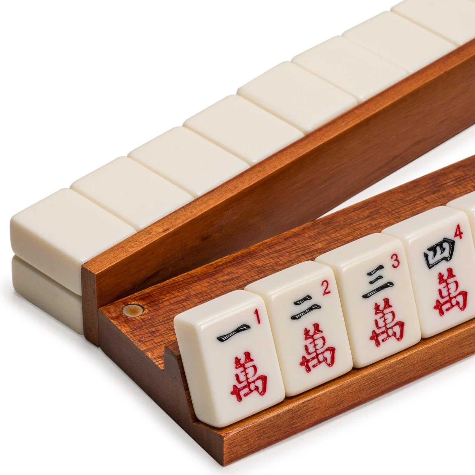 4X Wooden Mahjong Rack Sturdy Mahjong Holder for Holiday Holiday Game Nights Dark Brown|Toys for Kids, Educational Toys, Learning Toys|-picture-10