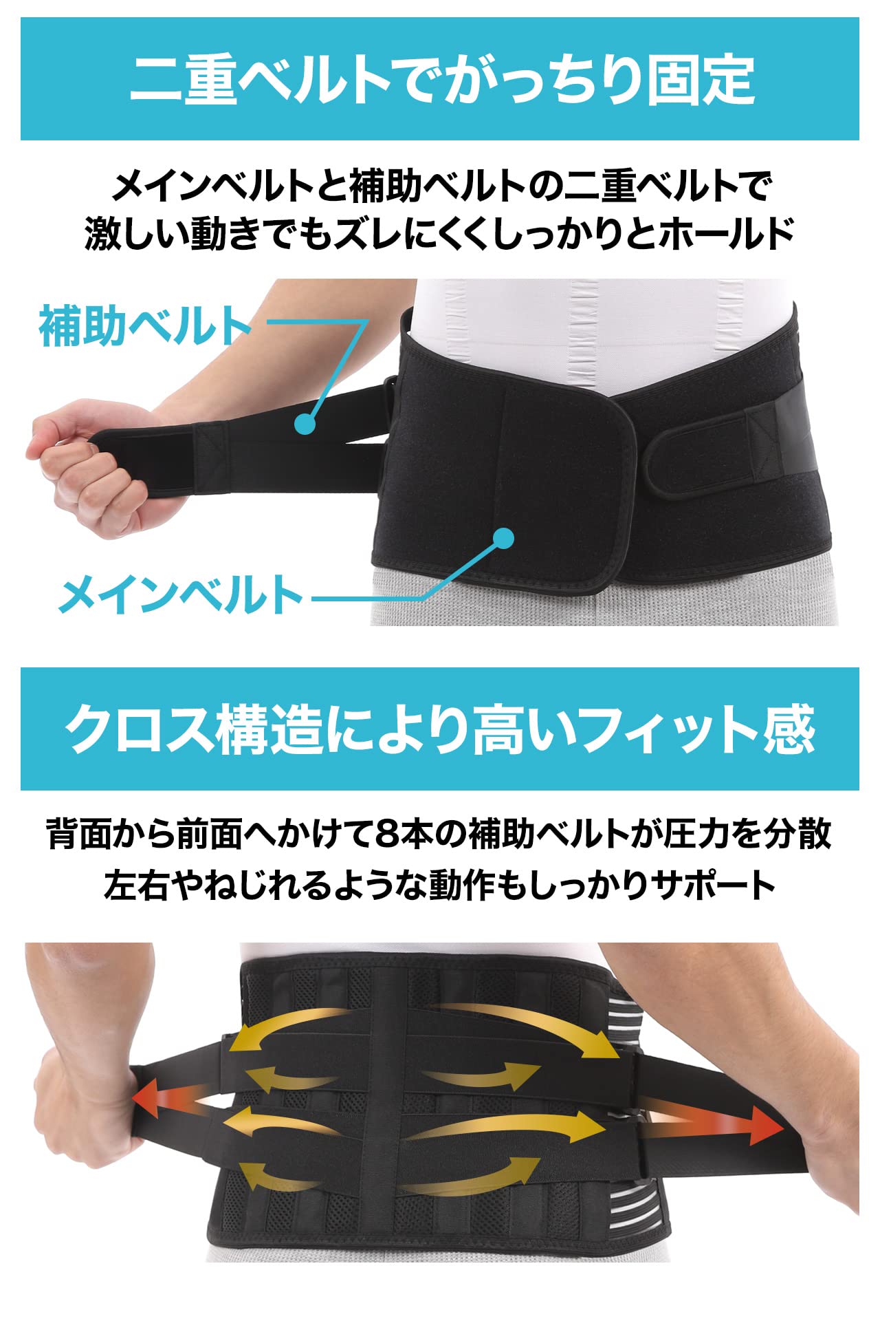Amazon | SPORTIA 腰サポーター【整体師推薦】腰コルセット 腰椎ベルト