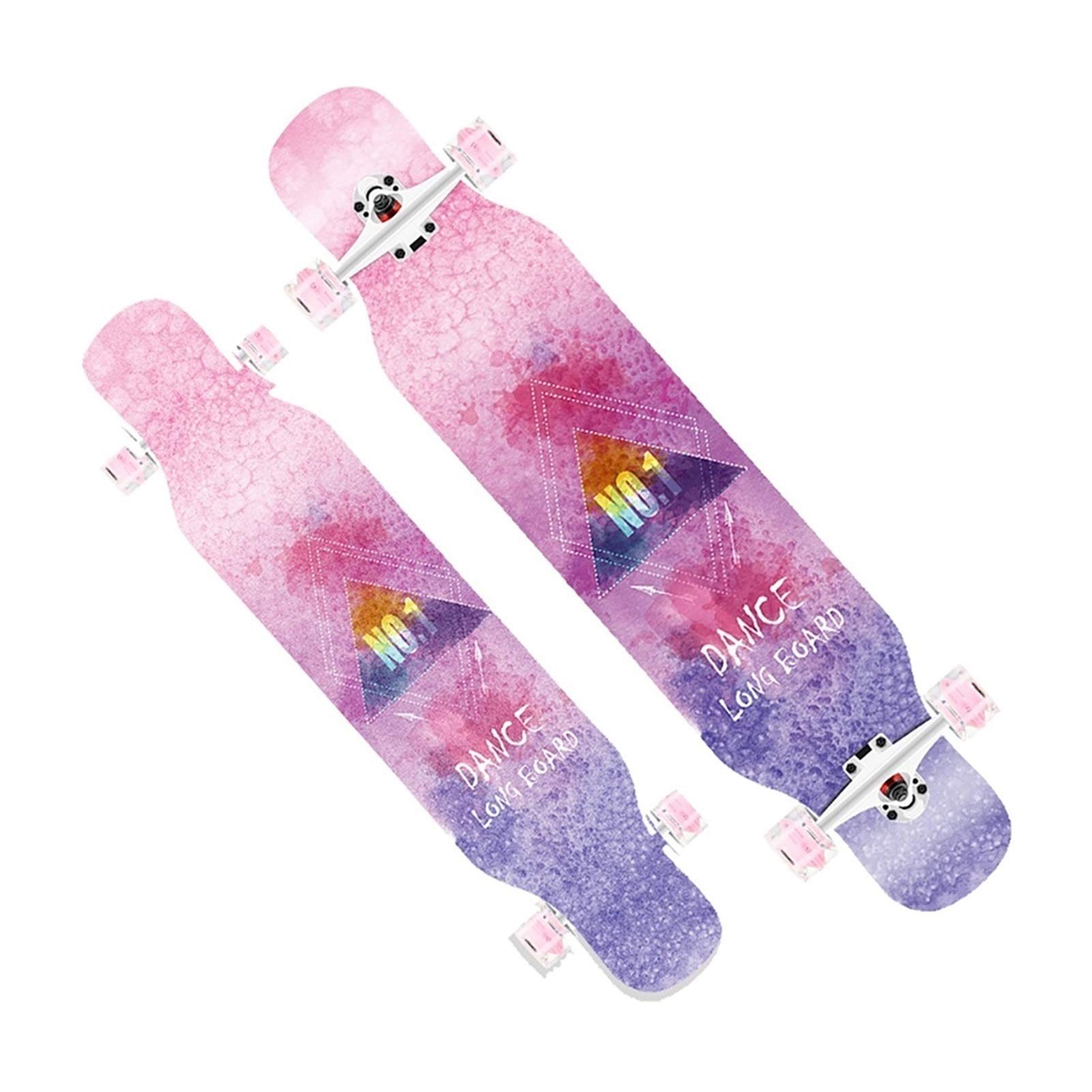 Skateboard pour Filles et garçons, Longues Planches à roulettes de 42 Pouces, Longboard de qualité supérieure pour croisière, Freestyle, Descente, Danse, Planches à roulettes C