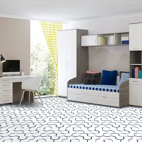 Miniatura 9 de Achim Home Decor - Azulejos de vinilo autoadhesivos retro de 12 pulgadas, 20 azulejos de 12 x 12 pulgadas, patrón de espiga rubia, despegar y pegar,