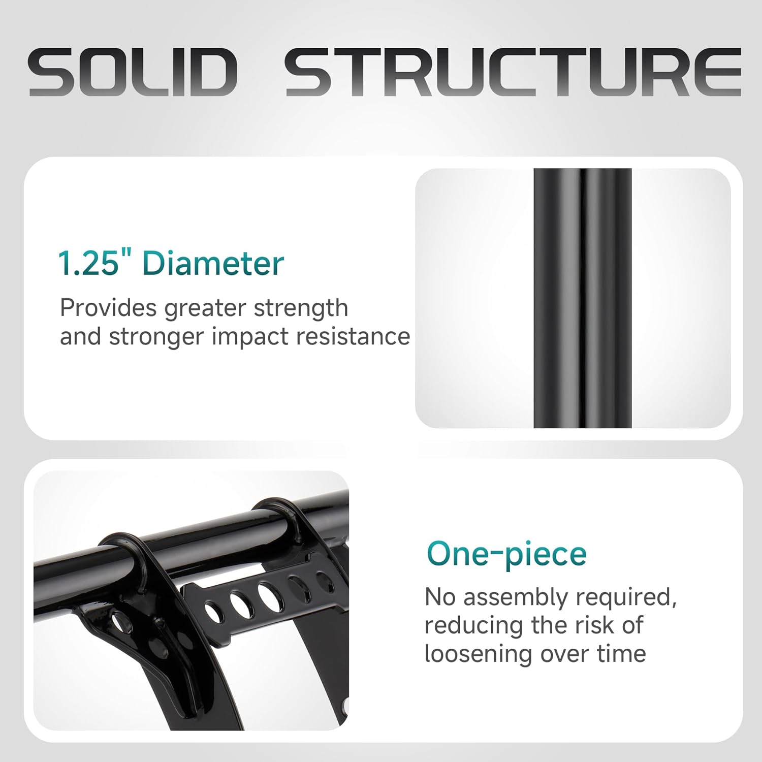 MoKitDora Sportster Highway Peg Crash Bar 1.25" Fat Engine Guard Compatible with Harley 2004-later XL 1200 883 Models, Gloss Black