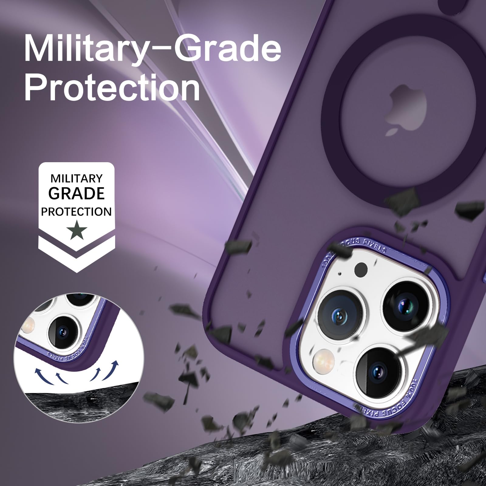 OKZone Cover per iPhone 12 PRO Max (6,5 Pollici) [con Pellicola Proteggi Schermo], Custodia Lucciante con Brillantini Glitters Ultra Sottile Designer Case Cover (Viola